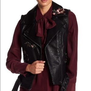 Floral Leather Vest